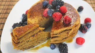 HOT CAKESPANCAKES de CAMOTE esponjosos VEGANOS Desayuno saludable [upl. by Kcirdle]