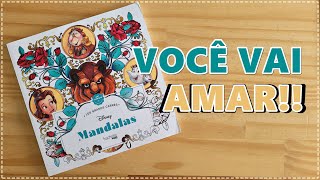 REVIEW Livro para Colorir Grands Carrés Artthérapie Mandalas Disney [upl. by Dreddy433]