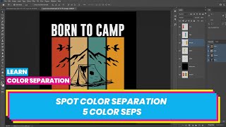 How to Do Spot Color Separation in Photoshop for Screen Printing  5 Color Seps [upl. by Ahsienahs175]