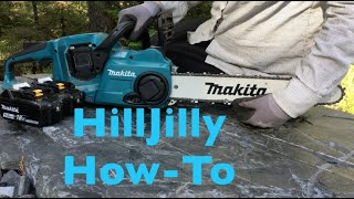 Makita Battery Chainsaw XCU04 Chain Install [upl. by Madalyn]