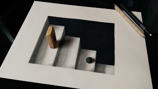 How to Draw 3D Stairs 3D Ladders  Optical Illusion [upl. by Hirai]