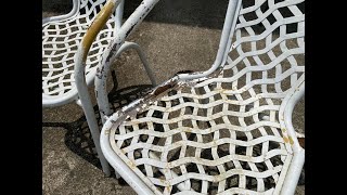 How to Restore Rusty Outdoor Furniture  Making a Super Easy Cushion Cover [upl. by Aisad331]