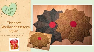 Tischset Weihnachtsstern nähen  sewing place mat christmas star [upl. by Anavahs]