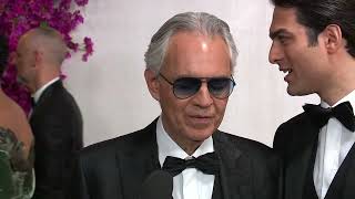 Artist Andrea Bocelli amp son Mateo Bocelli on Oscars red carpet [upl. by Tace]