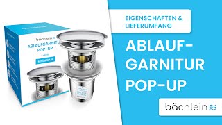 Bächlein Ablaufgarnitur PopUp mit Überlauf  Eigenschaften und Lieferumfang [upl. by Gurl]