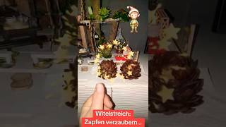 Wichtelstreich  Zapfen verzaubern wichtel weihnachtswichtel weihnachten zauberei streich [upl. by Witkin]