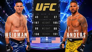 CHRIS WEIDMAN vs ERYK ANDERS FULL FIGHT UFC 310 [upl. by Yra]