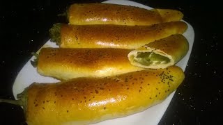 Recette du pain farci avec du poivron au fromage وصفة الخبز المحشي بالفلفل لحلو بالجبن [upl. by Solley]