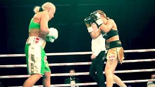 Dina Thorslund vs Zulina Munoz Knockdown and KO Ringside view [upl. by Olonam]