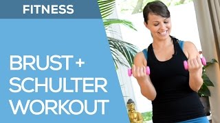 Fitness Anfänger Workout für Brust Schulter Arme amp Rücken  mit Hanteln  Fit mit Anna  HD [upl. by Eidua]