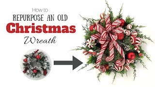 How to Repurpose an Old Christmas Wreath in Less than 30 Minutes [upl. by Woodward]