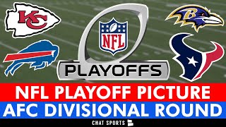 NFL Playoff Picture Schedule Bracket Matchups DatesTimes For 2024 Divisional Round  AFC [upl. by Earleen]