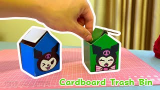 How to Make a Cardboard Trash Bin  Kuromi DIY [upl. by Binky342]