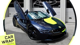 BMW i8 Roadster Wrapped Fluorescent Yellow and Satin Black [upl. by Munro120]