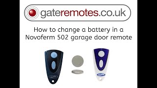 How to change the battery in a Novoferm 502 garage door remote [upl. by Jaclin]