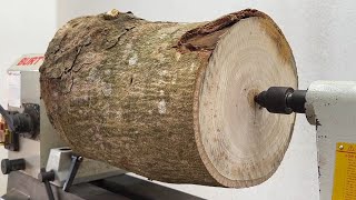 Amazing Woodturning Creative  Homemade Master Talent Inlaying A Log Of Oak Into Art On Lathe [upl. by Dnaleel]