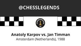 Anatoly Karpov vs Jan Timman Amsterdam Netherlands 1988 [upl. by Annaohj]