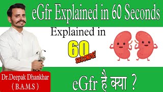 eGfr Estimated Glomerular Filtration Rate explained in 60 Seconds by Dr Deepak Dhankhar [upl. by Ahtelat]