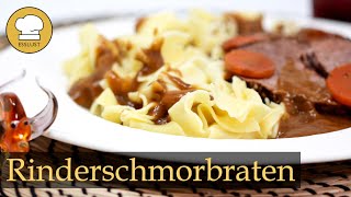 RINDERSCHMORBRATEN mit köstlicher SAUCE  klassischer SONNTAGSBRATEN aus dem Backofen [upl. by Nnaik877]