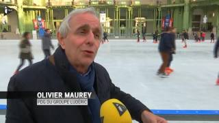 Le Grand Palais transformé en patinoire [upl. by Leahcar]