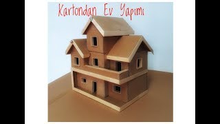 Kartondan ev yapımı Ev ödevi DIY cardboard [upl. by Buttaro]