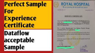 Perfect Sample Of Experience Certificate Dataflow Acceptable Certificate [upl. by Atiraj189]