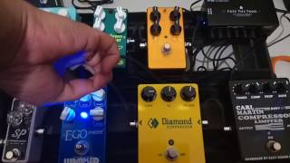 Carl Martin Compressor Diamond Compressor Wampler Ego Xotic SP Comp Suhr Koji Mad Forest Green [upl. by Akienahs]