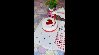 Calendar Theme Cake Decoration🗓️💘 calendercake cakenshakechittagong cakedesign viralvideo [upl. by Elleniad]