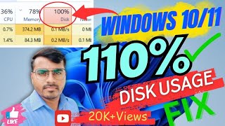 🔥✅100 SOLVED DISK USAGE Windows 1011 FIX Easy Tutorial😯😱🖥️💻 [upl. by Clayborn]