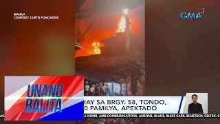 Nasa 20 bahay sa Brgy 58 Tondo nasunog 60 pamilya apektado  Unang Balita [upl. by Coray]