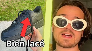 Comment bien lacer vos paires de Air Foce 1 👟 notmyflex [upl. by Ahsemaj]