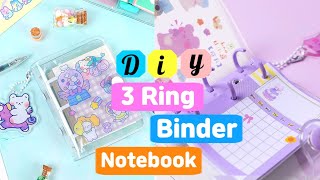 How to make 3 Ring Binder Notebook  Kawaii journal Notebook  DIY binder journal [upl. by Sanez]