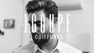 3 COIFFURES pour HOMME avec la MÊME COUPE DE CHEVEUX  Rapide Élégante et Travaillée [upl. by Annonyw]