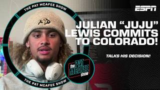 🚨 BREAKING NEWS 🚨 5star QB Julian quotJuJuquot Lewis has COMMITTED to Colorado ⭐  The Pat McAfee Show [upl. by Adnirb989]