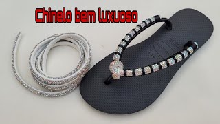 Chinelo Luxo com Strass Meia Cana [upl. by Budworth300]