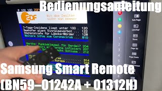 Samsung Smart Remote BN59–01242A  BN5901312H Fernbedienung Multifunktional Bedienungsanleitung [upl. by Ailyn]