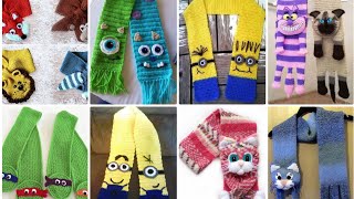 Beautifull Crochet Muffler designs for kids  Kids cartoon muffler designs styles [upl. by Fulmis]