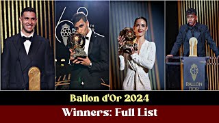 Ballon dOr 2024 Winners Full List [upl. by Werna]