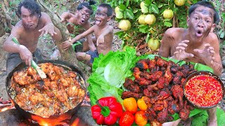 Jungle Cooking Adventure Guava Fruit Feast And Chicken Wing Recipe In The Wilderness [upl. by O'Shee]