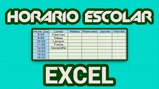 Cómo hacer un horario escolar en Excel [upl. by Innos]