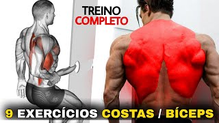 Super Treino de Costas e Bíceps Completo  Utilizando apenas o peso do corpo e equipamentos caseiros [upl. by Eceirtal]