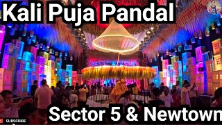 Kali Puja Pandal Hopping  Salt Lake amp Newtown Puja Pandal  manishvlogs [upl. by Yelnek]