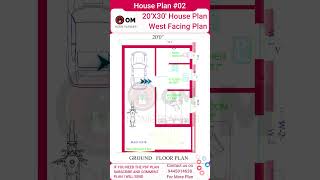 20’× 30’ house plan West Facing GF1 2 BHK floorplan constructionhome building house home [upl. by Corty]