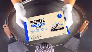 ASMR  Cookies amp Cream Ice Cream Rolls with Hersheys  oddly satisfying Food Fusion fried Ice Cream [upl. by Oicelem]