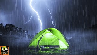 Heavy Rain On Tent and Thunderstorm Noises with Thunder and Lightning Sound Effects  12 Hours [upl. by Martinson233]