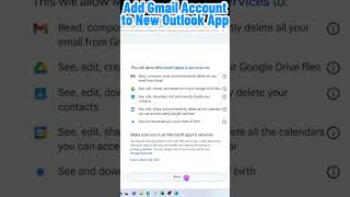 Add Gmail Account to Microsoft Outlook App shorts [upl. by Akirehc937]