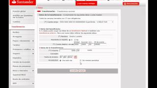 Banco Santander  Transferencias banca online [upl. by Etnahsa]