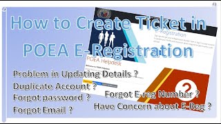 How to Create Ticket in POEA EEreg [upl. by Elirpa654]