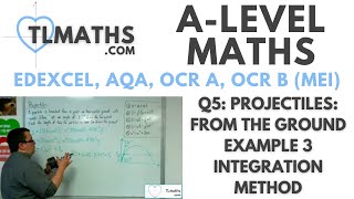 ALevel Maths Q507 Projectiles From the Ground Example 3 Integration Method [upl. by Idnak]