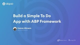 Build a Simple To Do App with ABP Framework Blazor Server  MongoDb [upl. by Nediarb]